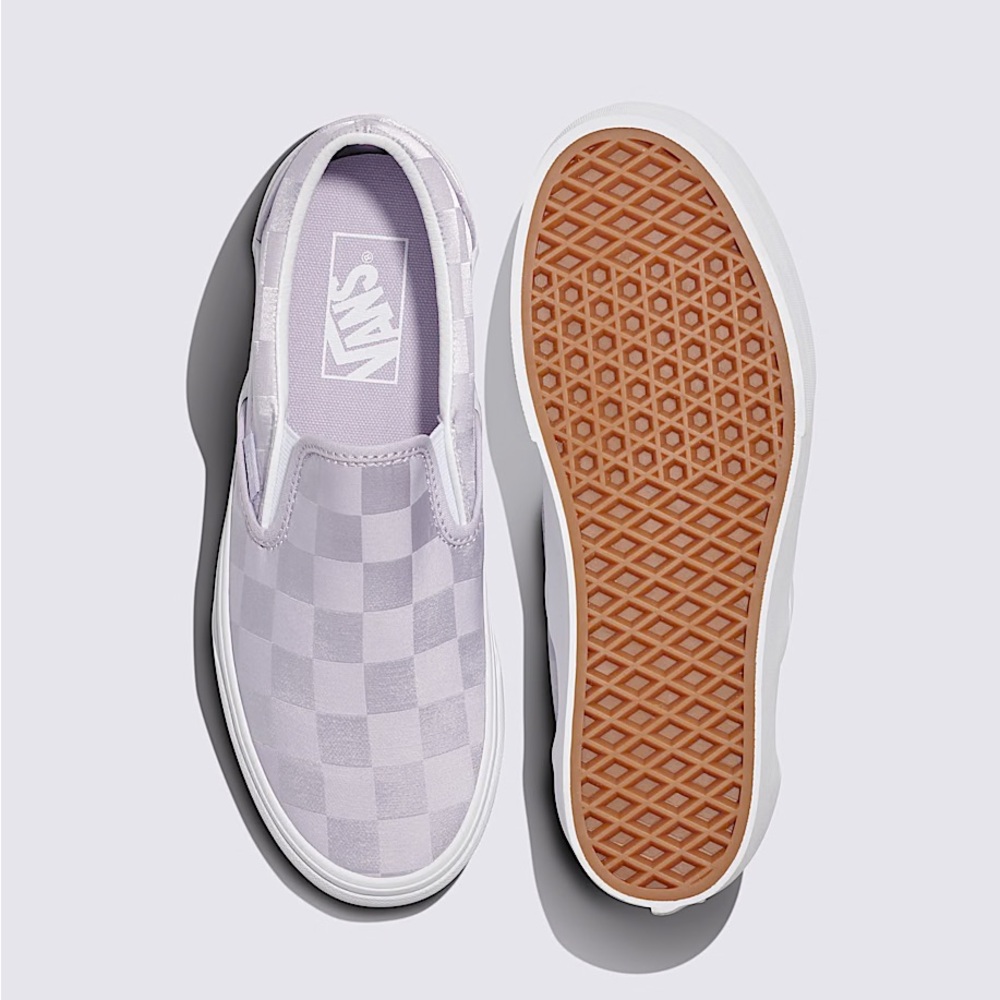 Vans Classic Slip-On Stackform Checkerboard Satin Lilac - Picture 4 of 4